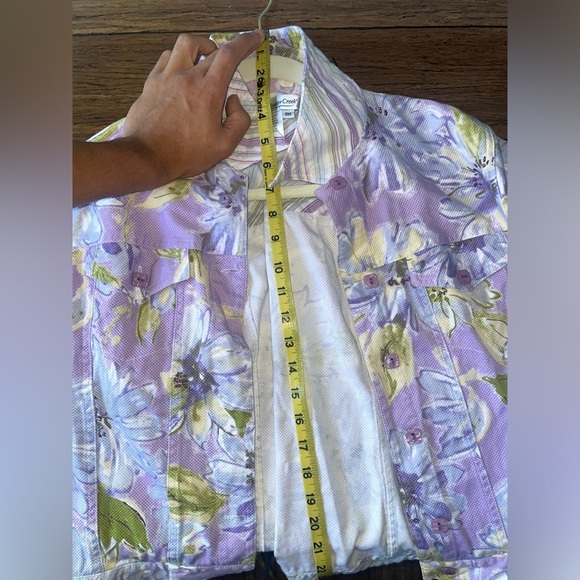 Vintage floral jacket purple flower jacket summer jacket pastel jacket - Picture 7 of 8